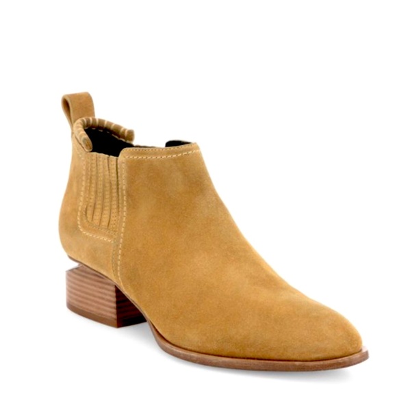 ALEXANDER WANG Kori Sahara Ankle Boots Size 9 Suede Tilt-Heel Booties - Picture 1 of 10